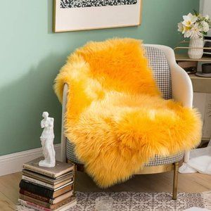 Luxury orange soft fluffy rug SIZE 2 x 3ft